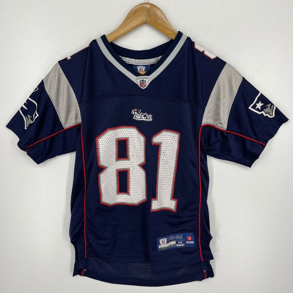 Reebok Kids Randy Moss #81 New England Patriots NFL Jersey Blue Size M 10-12